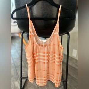 Orange Plaid Women's Cropped Tank Top